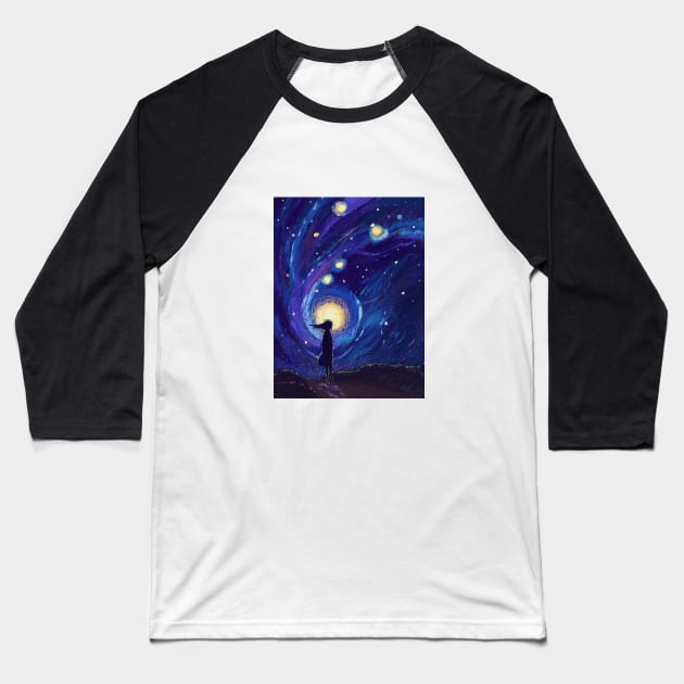 Galaxy Baseball T-Shirt by timegraf